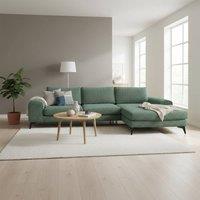 Abakus Direct Venice Chenille Corner Right Sofa with Extra-wide Padded Arms in Dark Green