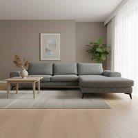 Abakus Direct Venice Chenille Corner Right Sofa with Extra-wide Padded Arms in Charcoal