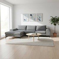 Abakus Direct Venice Chenille Corner Left Sofa with Extra-wide Padded Arms in Dark Grey