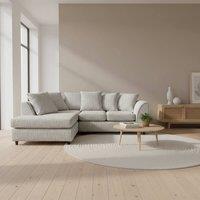 Abakus Direct Jumbo Chenille Corner Left Sofa with Plush Chaise Extension in Light Grey