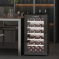 HOMCOM 41 Bottle Wine Cooler Fridge, Freestanding Wine Refrigerator in Black