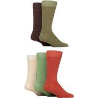 SOCKSHOP Men's 5 Pair Plain, Striped & Patterned Bamboo Socks in Dark Indigo | Size: 7-11