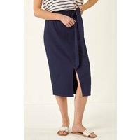 Roman Women's Textured Belted Pencil Skirt in Navy | Size: 18