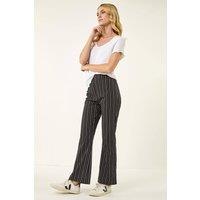 Roman Women's Stripe Print Bootcut Trouser in Black | Size: 10