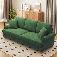 Dprodo 220CM Chenille Sofa Sleeper Deep Seat Couch in Green