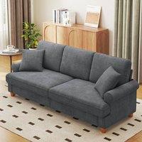 Dprodo 220CM Chenille Sofa Sleeper Deep Seat Couch in Grey