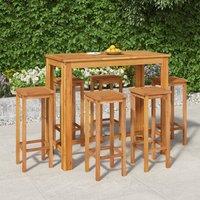 Berkfield Home 7 Piece Garden Bar Set Solid Wood Acacia in Brown
