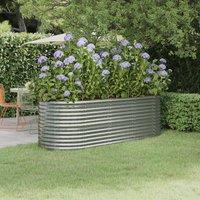 Berkfield Home Garden Raised Bed Powder-coated Steel 224x80x68 cm Silver | Size: 224 x 80 x 68 cm