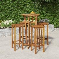 Berkfield Home 5 Piece Garden Bar Set Solid Wood Acacia in Brown