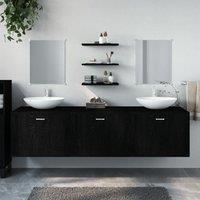 Berkfield Home 6 Piece Bathroom Furniture Set Black Engineered Wood