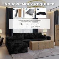 Sliding Wardrobes 4U Smart Left Corner Sofa - No Assembly Required in Black