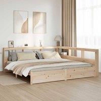 Berkfield Home Bookcase Bed without Mattress 180x200 cm Solid Wood Pine in Brown | Size: Super King