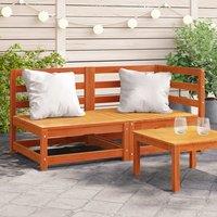 Berkfield Home Garden Sofa 2-Seater Wax Brown Solid Wood Pine