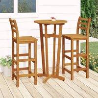Berkfield Home 3 Piece Garden Bar Set Solid Wood Acacia in Brown