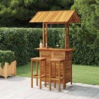 Berkfield Home 3 Piece Garden Bar Set Solid Wood Acacia in Brown