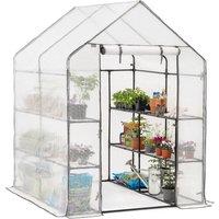 Christow Walk Greenhouse Garden Grow House Reinforced Cover 8 Shelves Extra Large 6ft in Clear
