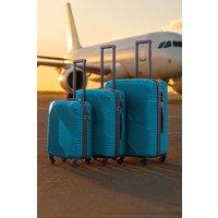 Neo 3 Piece Hard Shell Luggage Suitcase Set in Bright Blue | Size: 3 Pack