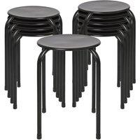 Harbour Housewares Metal Stacking Stools - Matt Black - Pack of 10