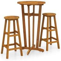 Berkfield Home 3 Piece Bar Set Solid Wood Acacia in Brown