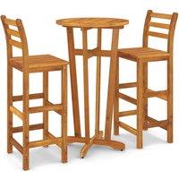 Berkfield Home 3 Piece Garden Bar Set Solid Wood Acacia in Brown