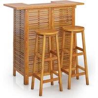 Berkfield Home 3 Piece Garden Bar Set Solid Wood Acacia in Brown