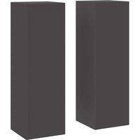 Berkfield Home Outdoor Plant Stands Pillar 2 pcs Black 24x24x75 cm Steel | Size: 24 x 24 x 75 cm