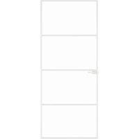 Berkfield Home Interior Door White 83x201.5 cm Tempered Glass&Aluminium Slim