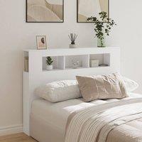 Berkfield Home LED Headboard White 140x18.5x103.5 cm Engineered Wood
