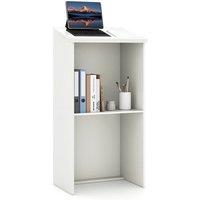 Costway 117CM Podium Stand Hostess Stand for Speakers Wooden Standing Desk in White