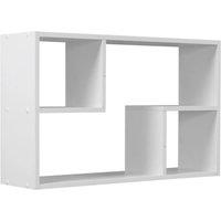 Kelvenix Rectangular Wooden Floating Wall Mounting Shelf Display Unit Storage in White