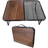 VOGREX NEW FOLDING CAMPING TABLE ALUMINIUM PICNIC PORTABLE in Brown