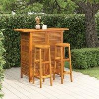 Berkfield Home 3 Piece Garden Bar Set Solid Wood Acacia in Brown