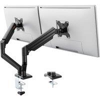 VonHaus Height Adjustable Tilt & Rotate Gas Powered Two Screen Monitor Stand in Black