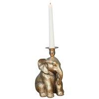 Gifts Direct 2 U Single Elephant Candle Holder in Gold