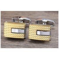 Charles William Men's Rectangular Shape Cufflinks in Stunning Patterned Design with Gold & Silver