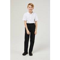 TRUTEX Men's Junior Boys' Slim Fit Stain Resistant School Trousers in Black | Size: 25 inches