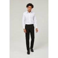 TRUTEX Men's 2 Pack Long Sleeve Slim Fit Non-Iron Boys' School Shirts in White | Size: 17 inches