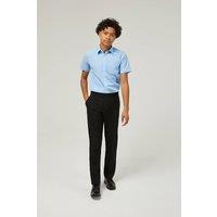 TRUTEX Men's 2 Pack Short Sleeve Non-Iron Boys' School Shirts in Pale Blue | Size: 11.5 inches