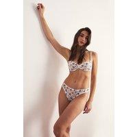 NastyGal Women's Floral Mesh Embroidered Lingerie Set in White | Size: Large