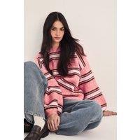 NastyGal Women's Stripe Knitted Jumper in Pink | Size: Medium