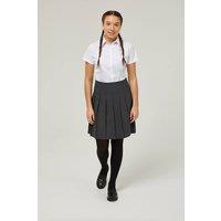 TRUTEX Women's Black Stitch Down Pleated Skirt in Mid Grey | Size: W22 L16