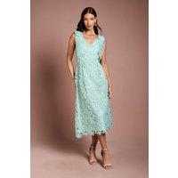 Coast Women's Shoulder Organza Lace Midi Dress in Mint | Size: 12