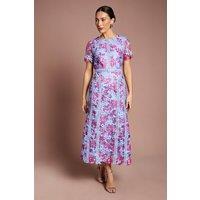 Coast Women's Printed Lace Midi Pencil Dress in Blue | Size: 10