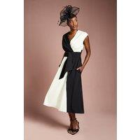 Coast Women's Belted Crepe Mono Midi Dress | Size: 10