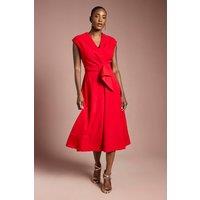 Coast Women's Belted Crepe Dress in Flame Red | Size: 8