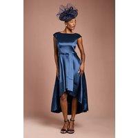 Coast Women's Twill Hi-Lo Midi Dress in Navy | Size: 10