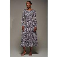 Jolie Moi Women's Jersey Belted Long Sleeve Maxi Dress in Pink | Size: 14