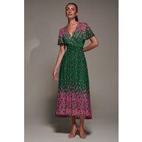 Jolie Moi Women's Mirrored Mesh Short Sleeve Midaxi Dress | Size: 8