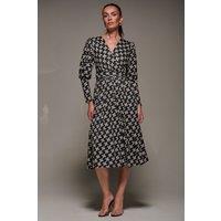 Jolie Moi Women's Puff Long Sleeve Jersey Midi Dress | Size: 8