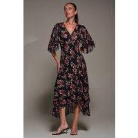 Jolie Moi Women's Frill Trim Mesh Maxi Dress | Size: 8